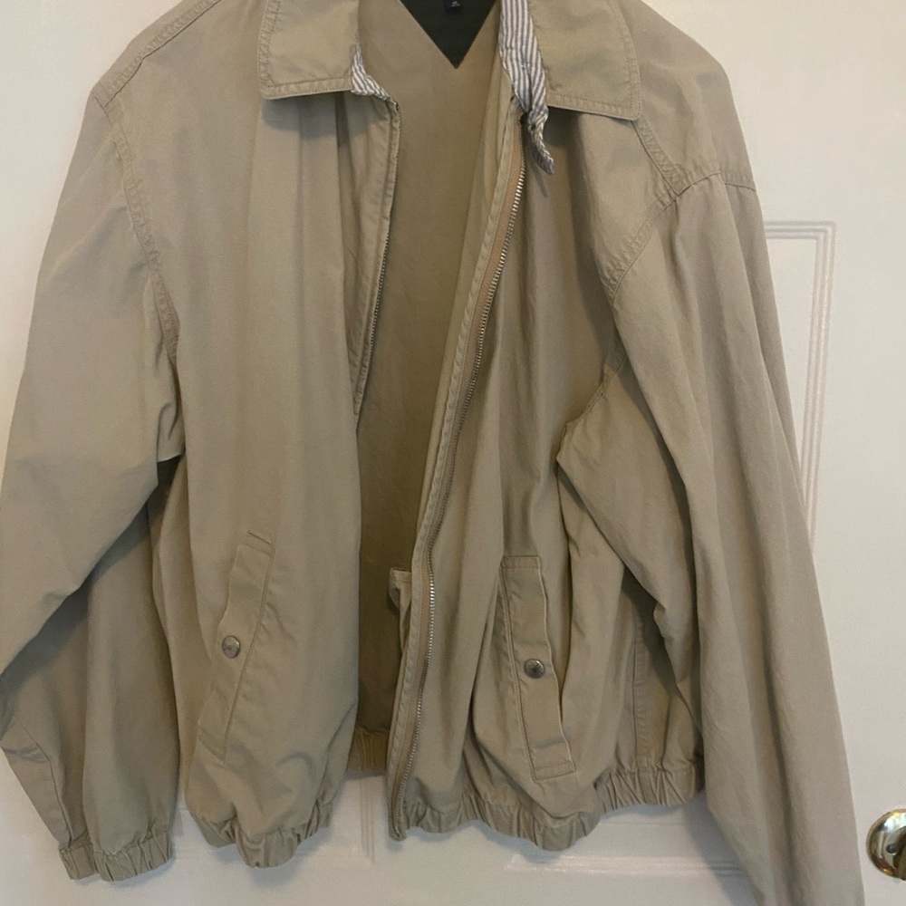 Tommy Hilfiger Tan Lightweight Shirt Jacket with Folded Collar